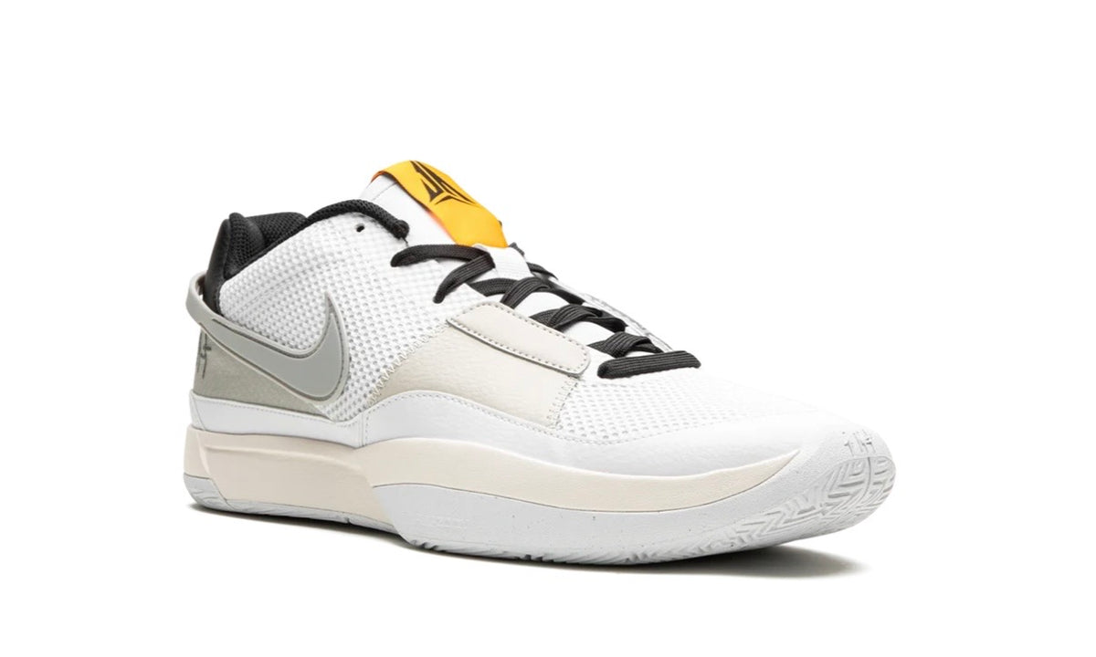 Nike Ja 1 Light Smoke Grey, medial three-quarter view with a light smoke grey Swoosh