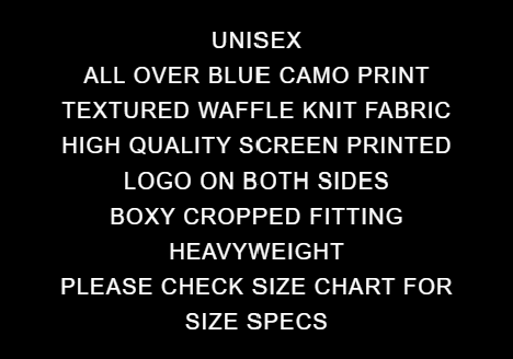 Product details card listing the camo thermal's fabric, print and fit features