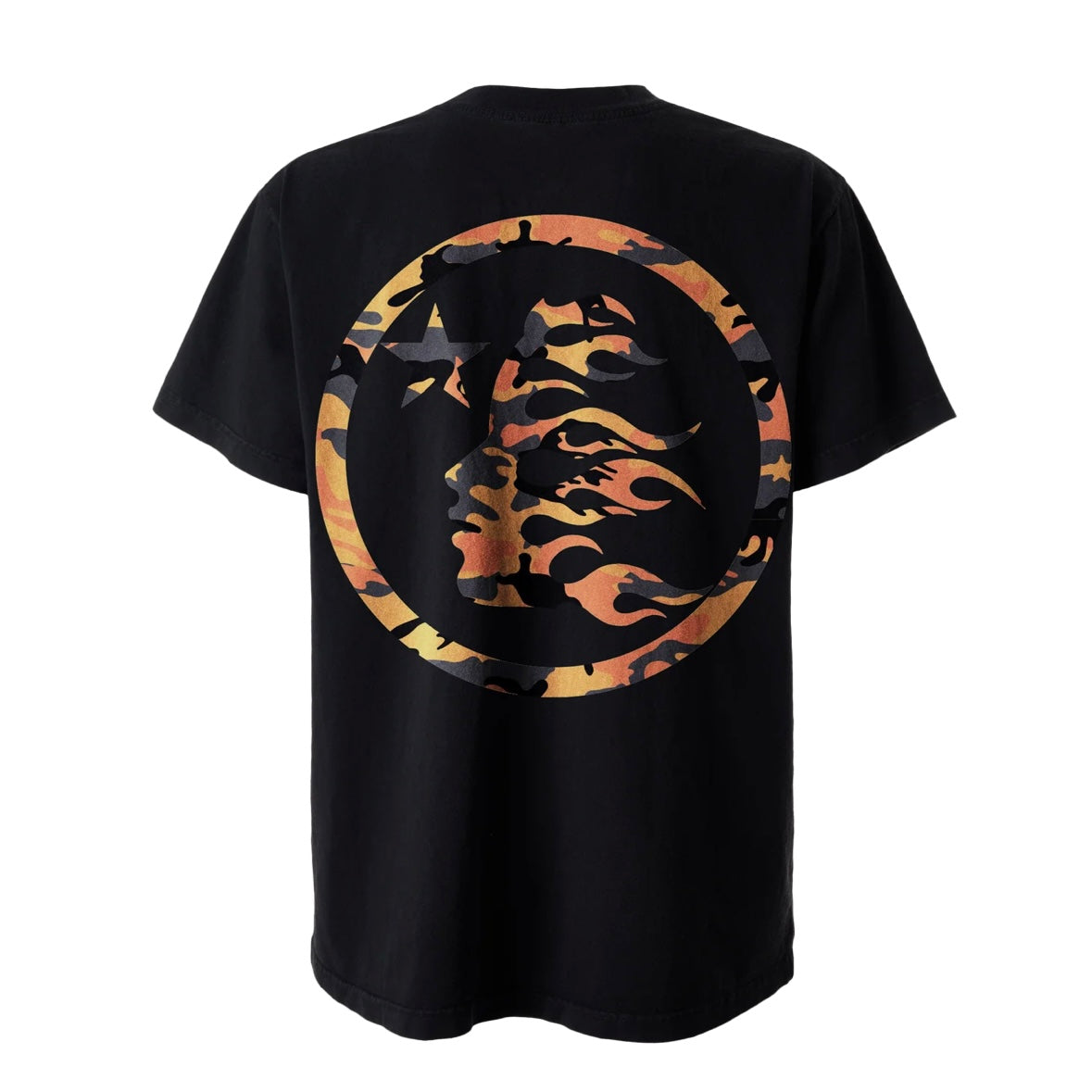Hellstar Black Orange Camo Sports Logo T-Shirt