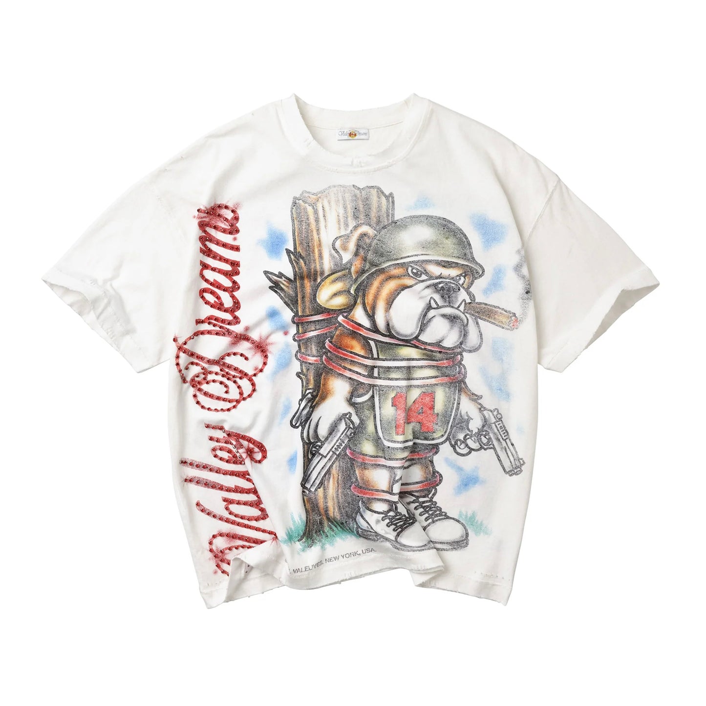 Vale White Dog of War Bling T-Shirt