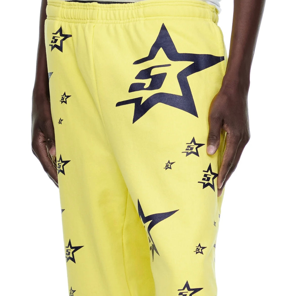 Sp5der Yellow 5Star Sweatpants On Body 2