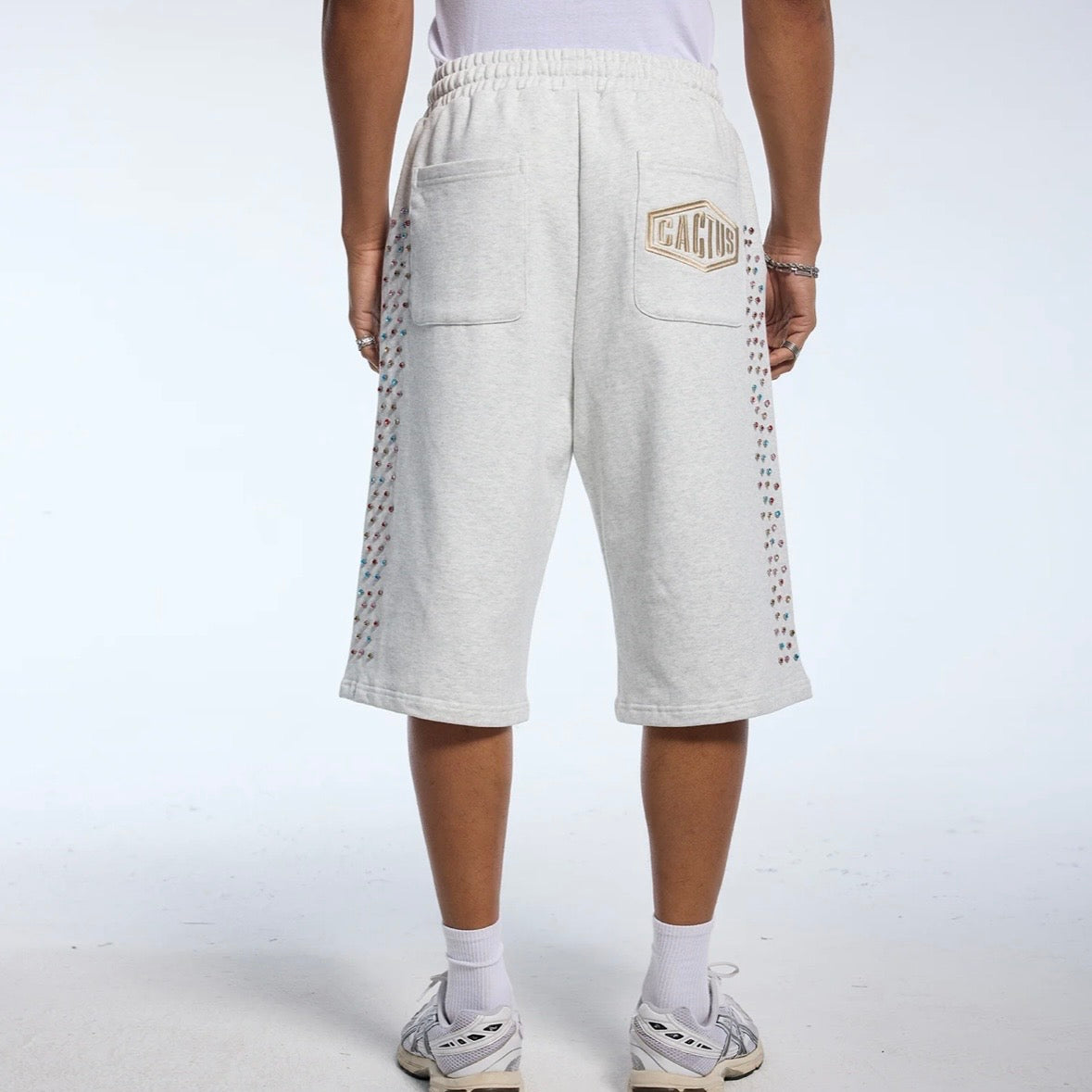 AZVA Grey Crystal Cactus Shorts