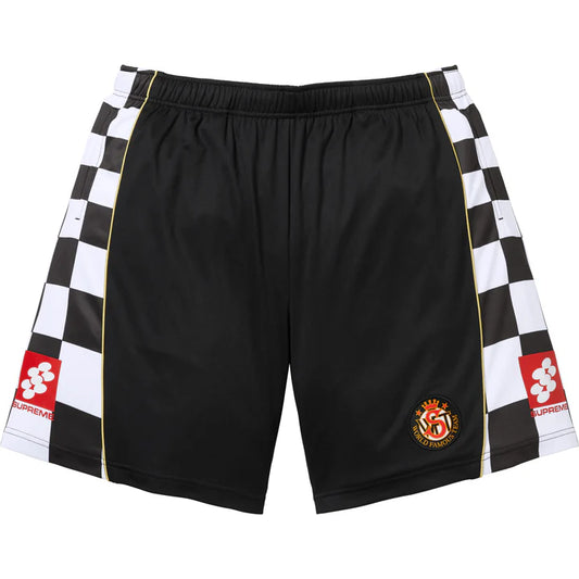 Supreme Black Checkerboard Soccer Shorts