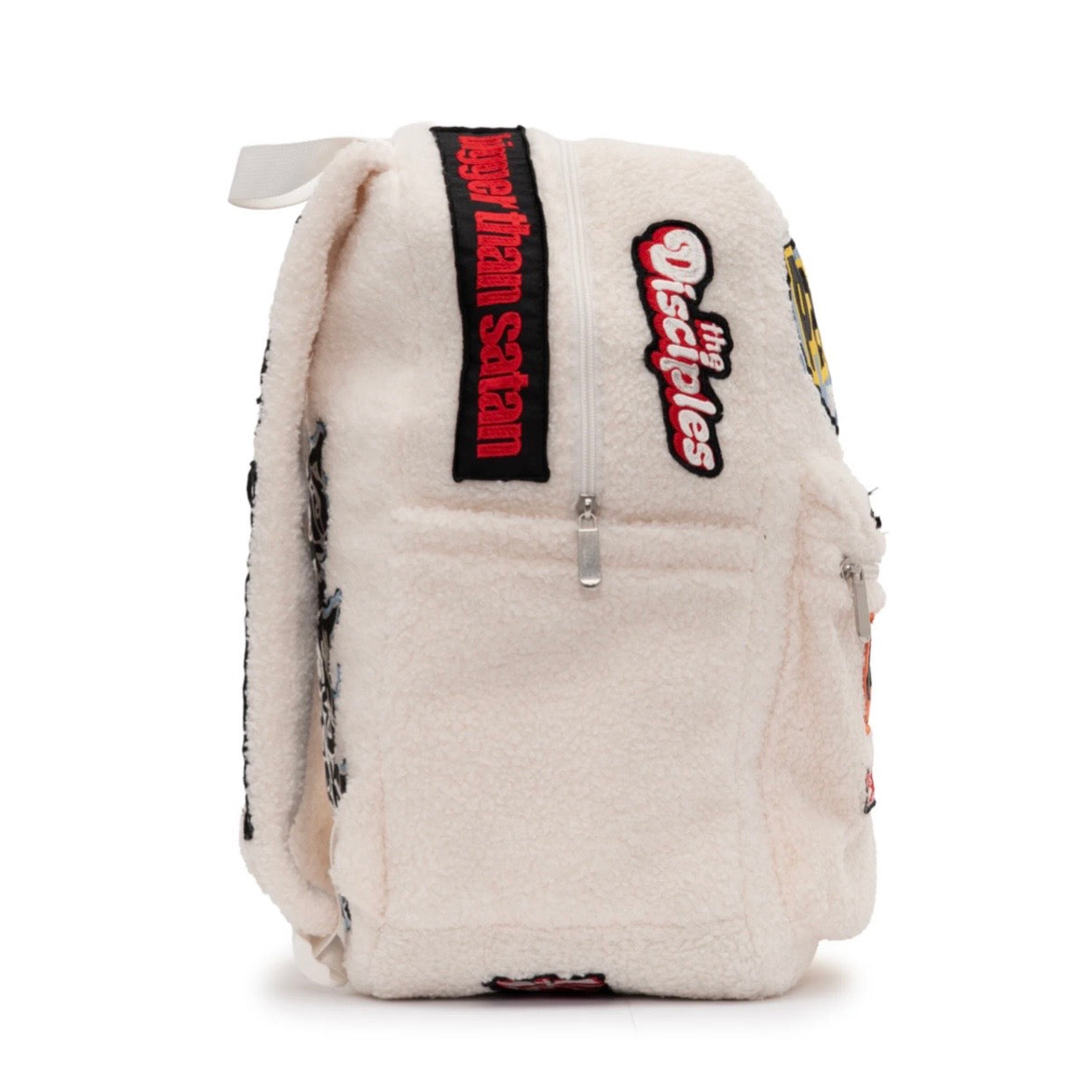 Hellstar White Sherpa Patchwork Backpack