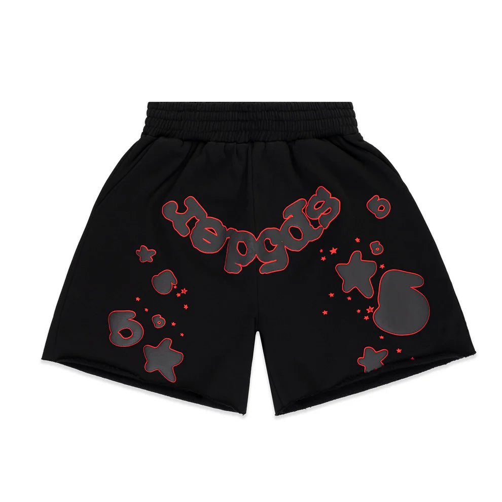 Sp5der Black Red Beluga Outline Shorts