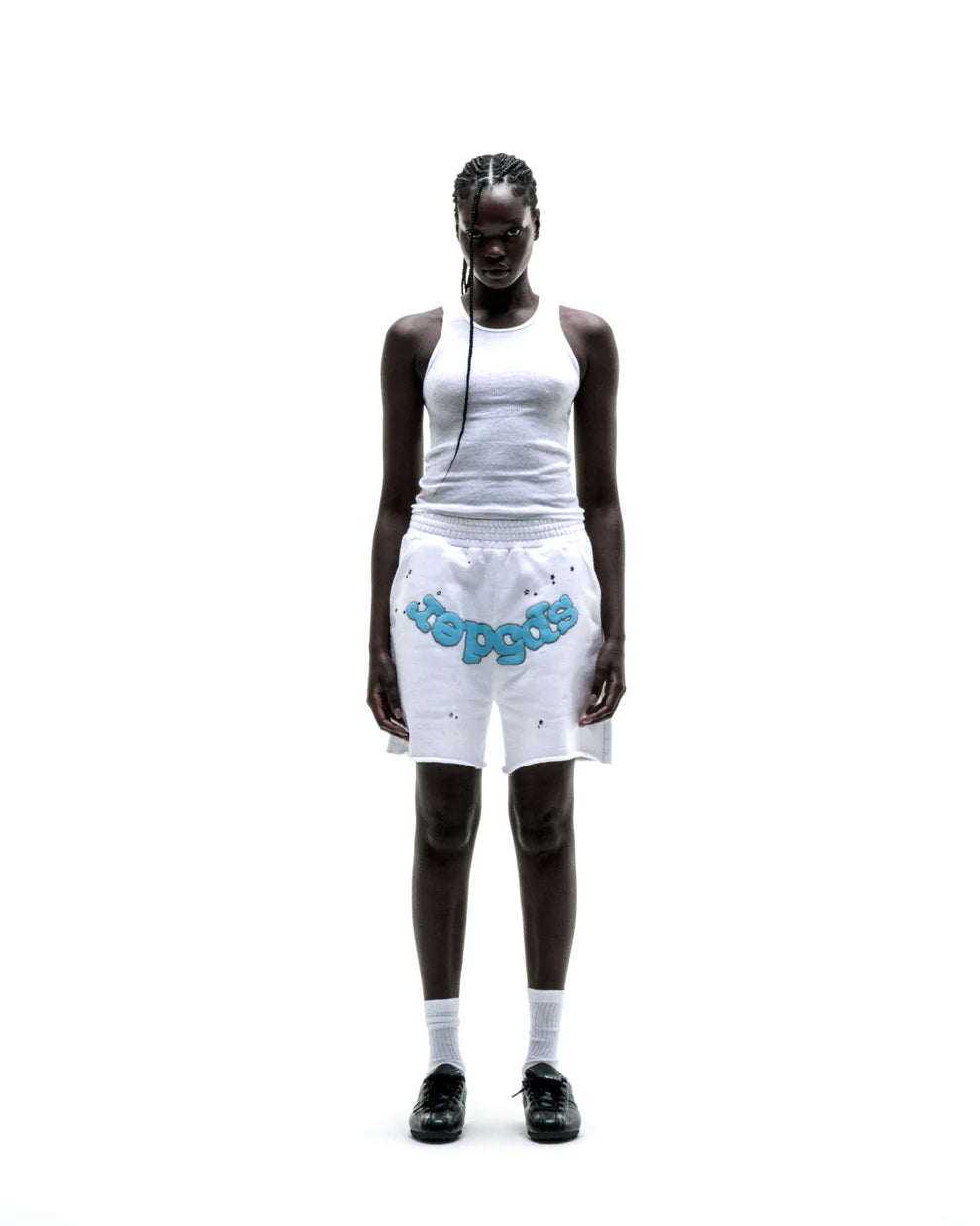 Sp5der White OG Logo Sweatshorts