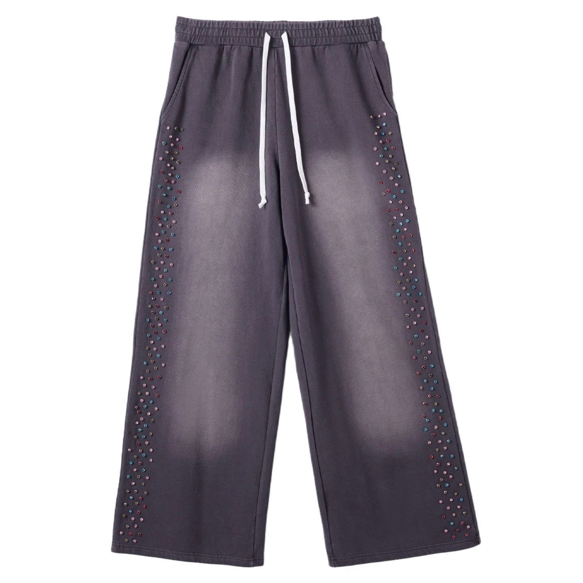 AZVA Vintage Black Crystal Cactus Sweatpants