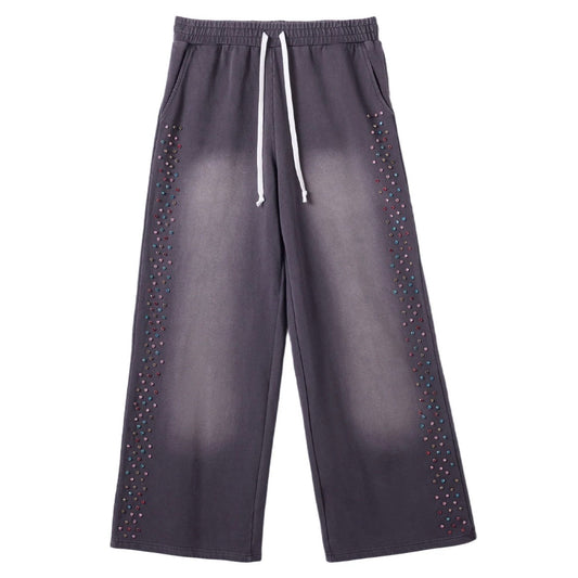 AZVA Vintage Black Crystal Cactus Sweatpants