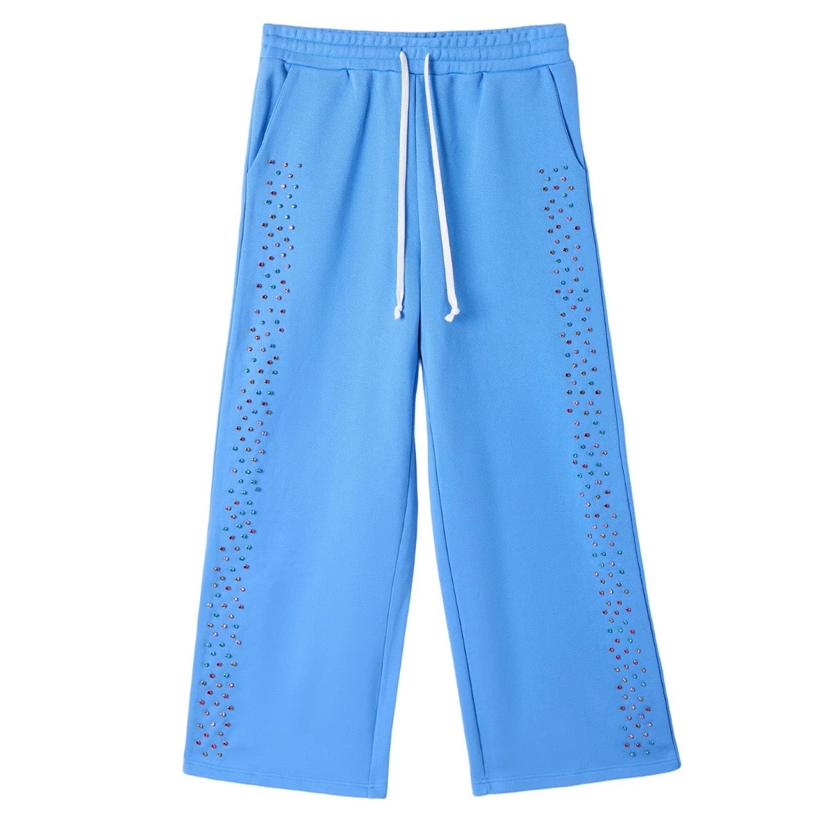 AZVA Baby Blue Crystal Cactus Sweatpants