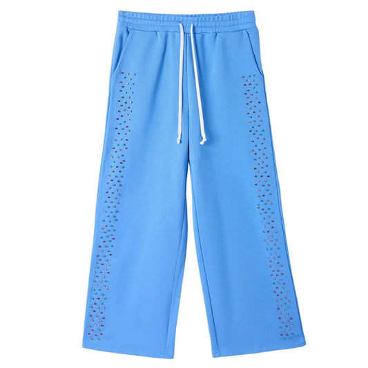 AZVA Baby Blue Crystal Cactus Sweatpants