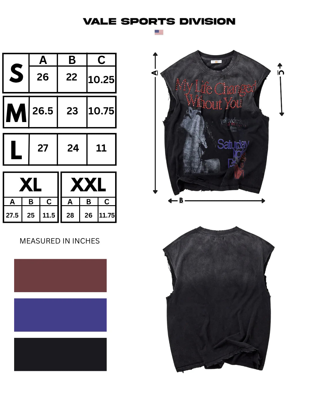Vale Black Growth Tank Sleeveless