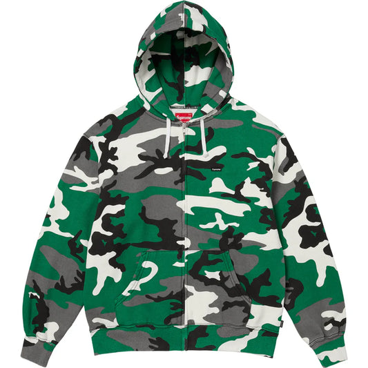 Supreme Green Camo Small Box Logo Zip Hoodie