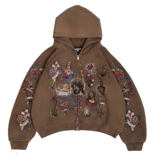 We Are Righteous Mocha Risen King Zip Hoodie ComplexCon Exclusive