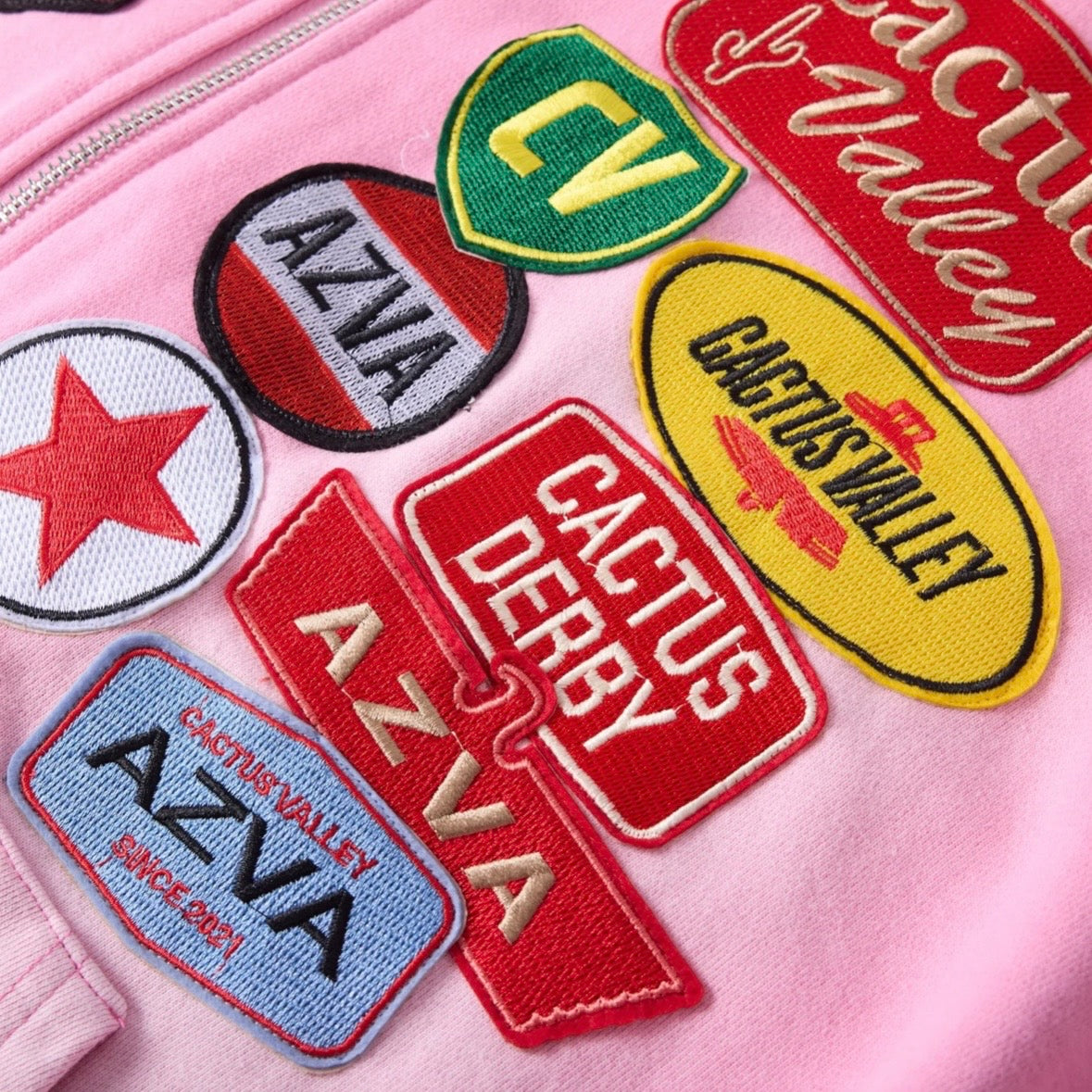 AZVA Pink Rest Stop Zip Hoodie