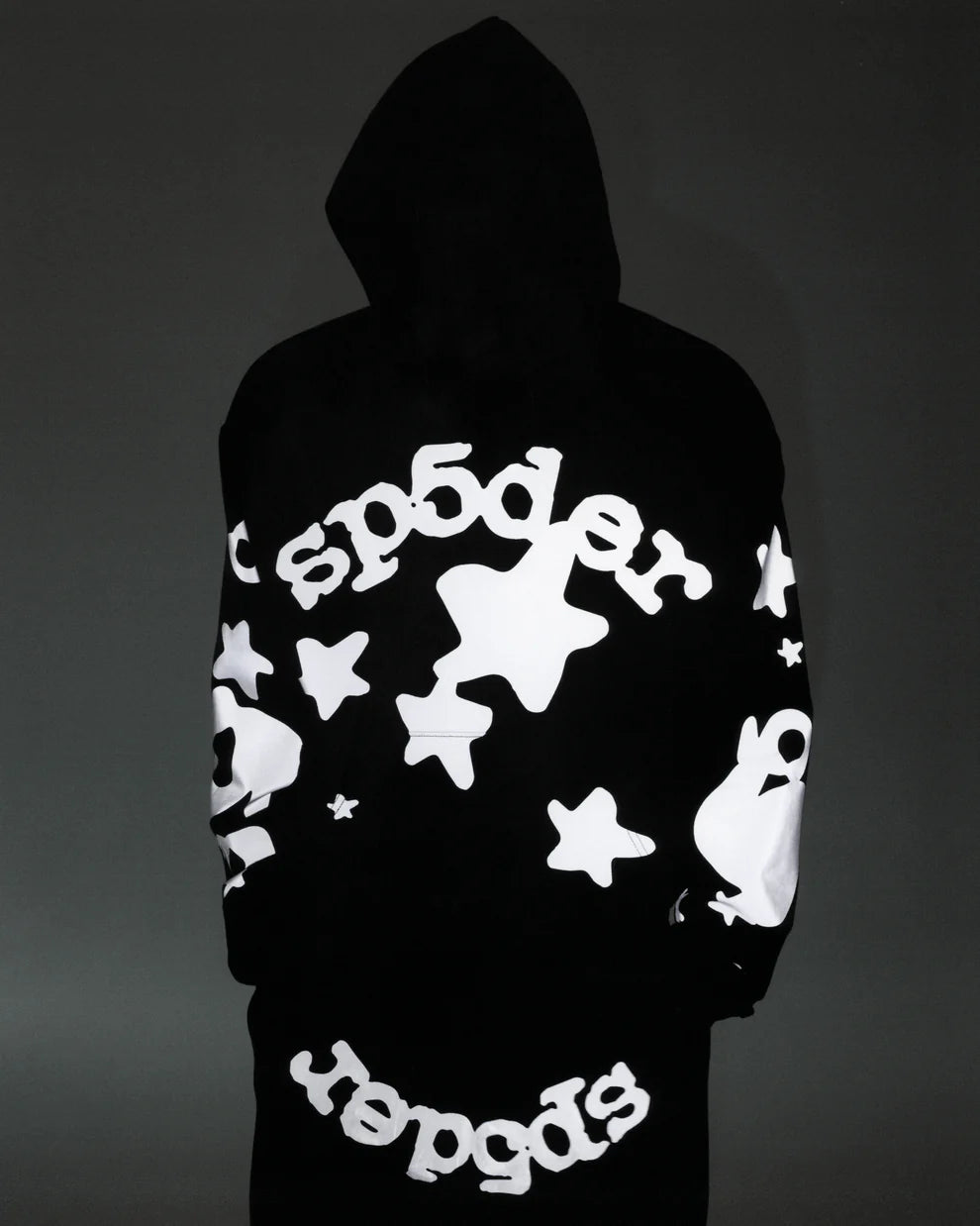 Sp5der Black Reflective Beluga Hoodie