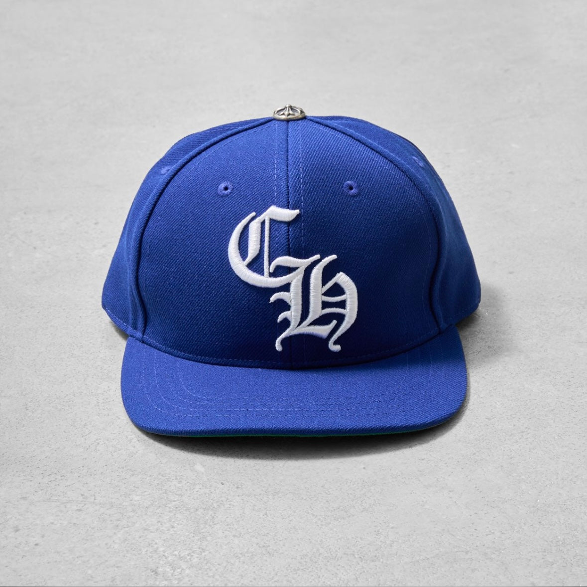 Chrome Hearts Blue White 6 Panel Snapback Hat