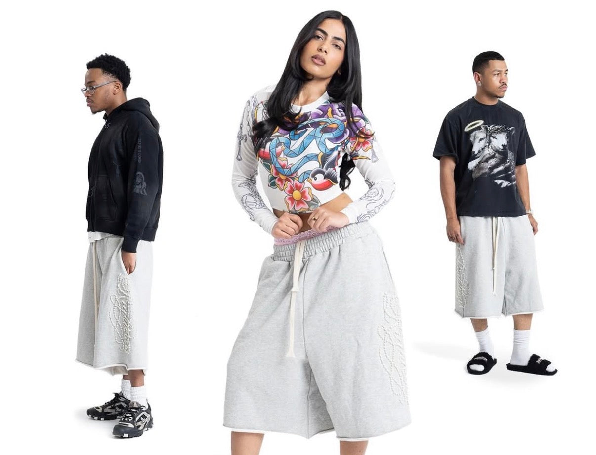 We Are Righteous Script Pearl Sweatshorts