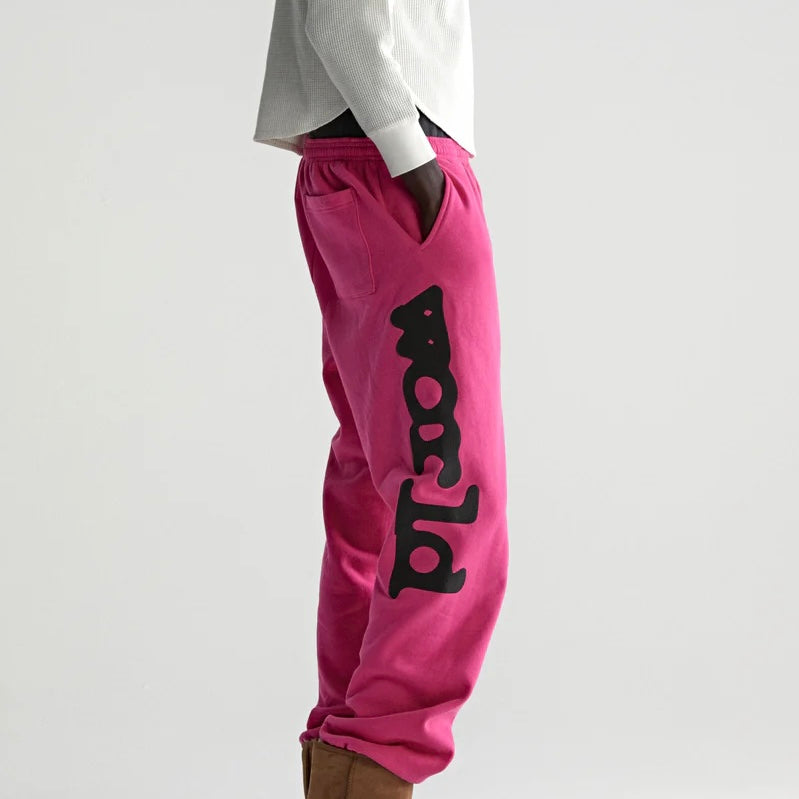 Sp5der Pink Black Beluga Sweatpants