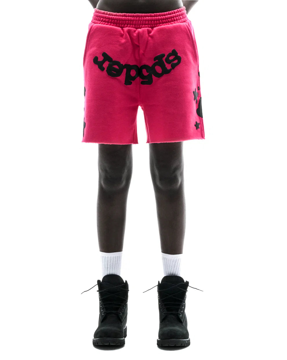 Sp5der Pink Black Beluga Sweat Shorts