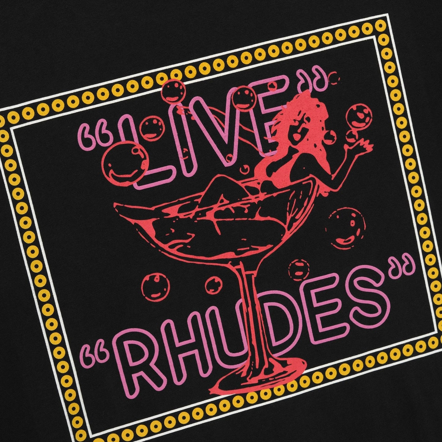 Rhude Vintage Black Live Rhudes T-Shirt