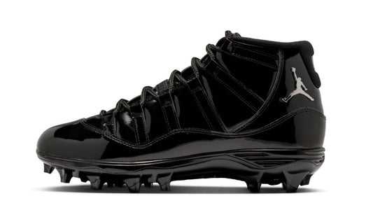 Jordan 11 Mid TD Patent Black Cleats