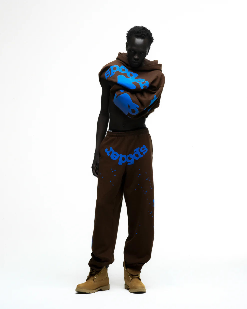 Sp5der Brown Blue Beluga V2 Sweatpants