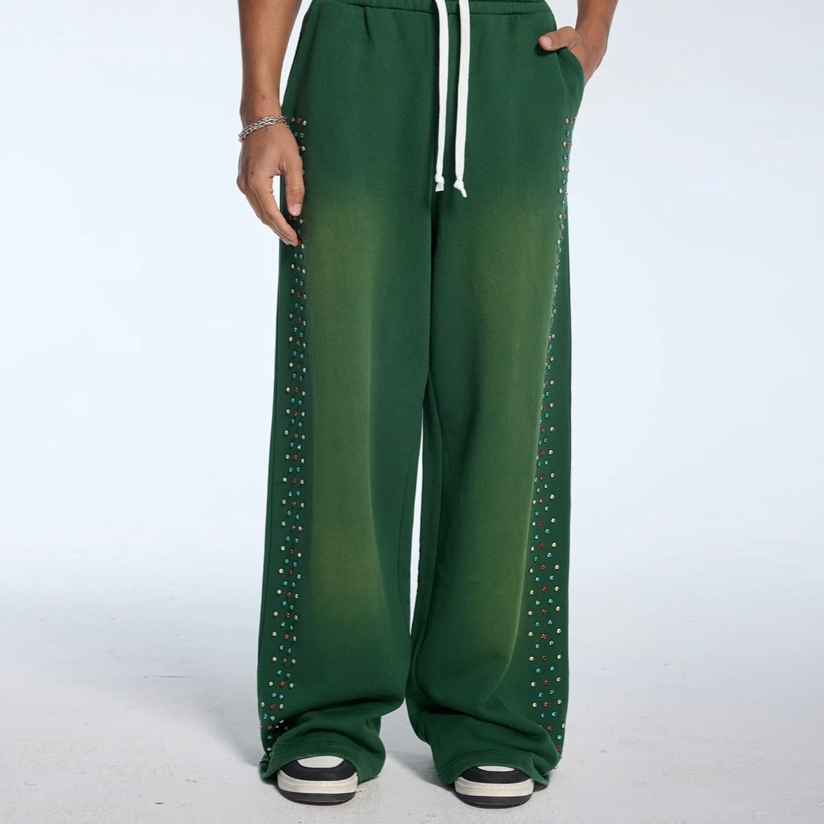 AZVA Green Hidden Crystal Sweatpants
