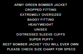 GV Gallery Army Bomber Jacket