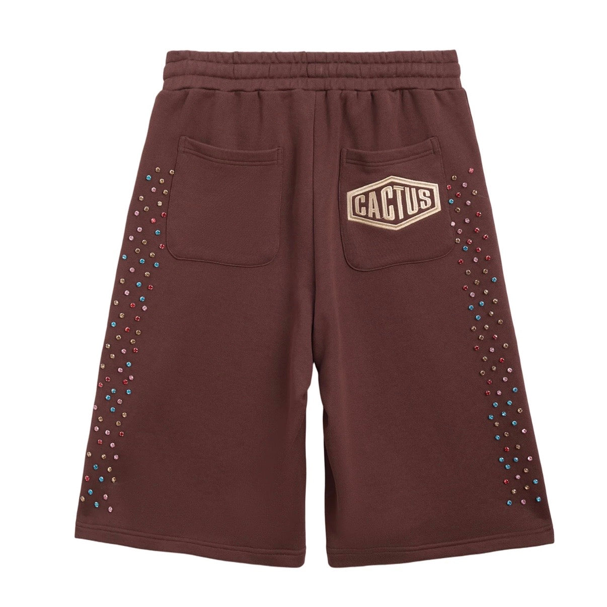 AZVA Brown Crystal Cactus Shorts