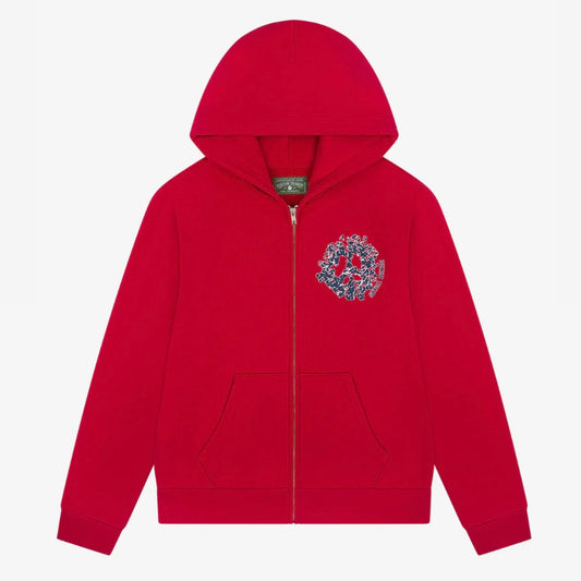 Denim Tears Red University Zip Hoodie