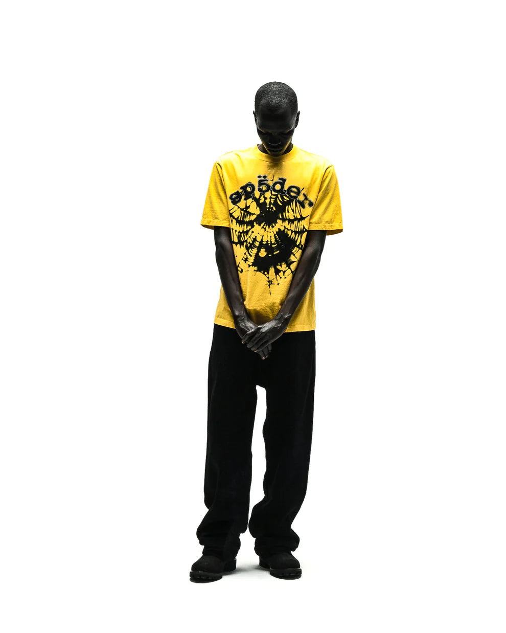 Sp5der Yellow Scattered OG Web V2 T-Shirt