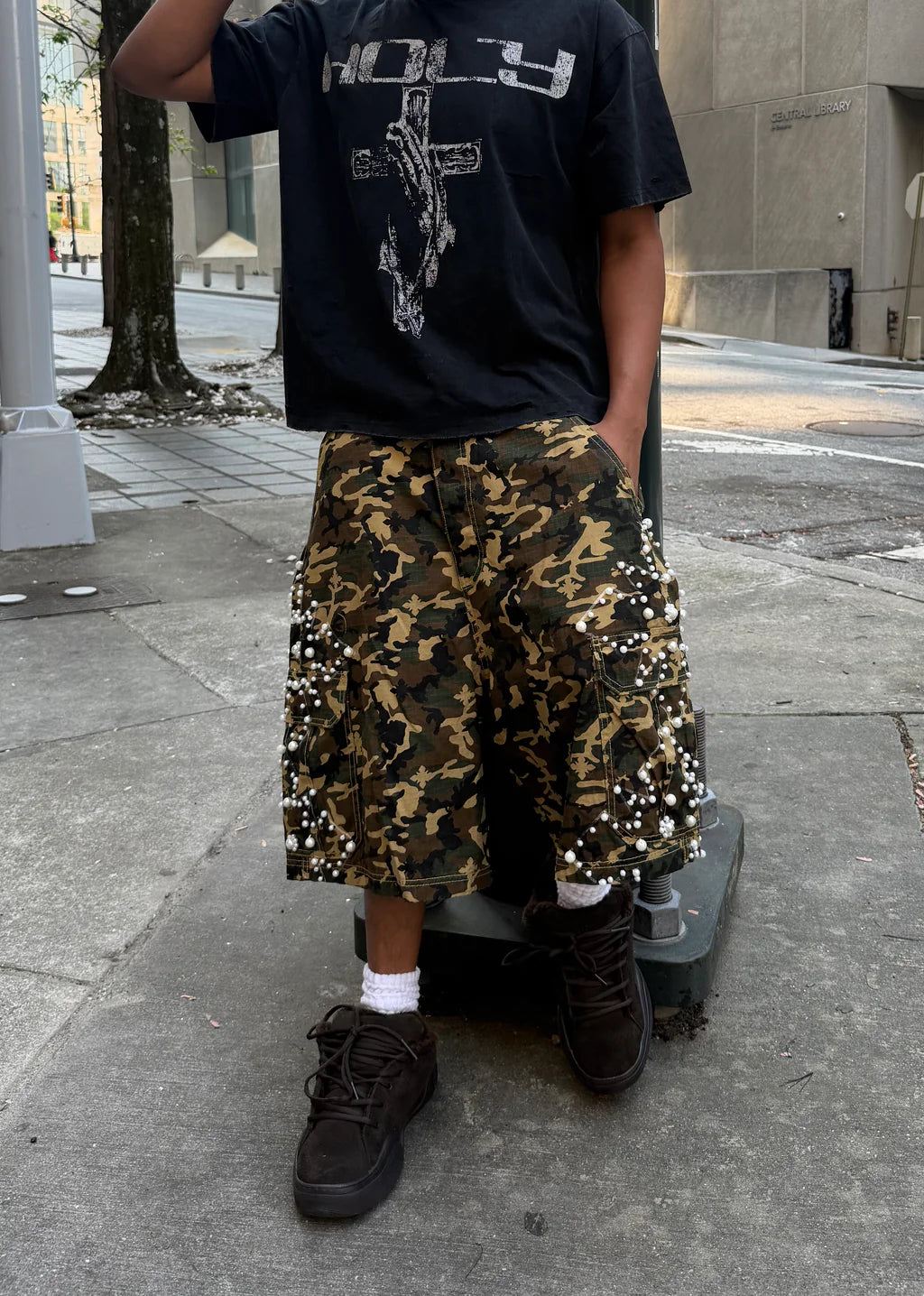 We Are Righteous Brown Camo Pearl Cargo Shorts