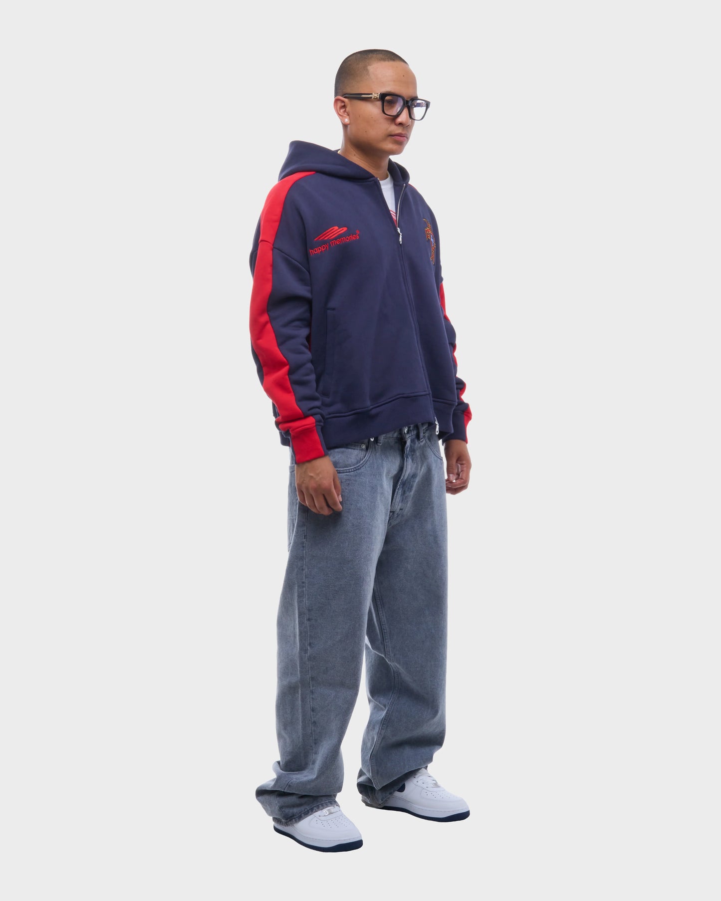 HMDD Navy Red Lisbon Racing 10 Zip Hoodie