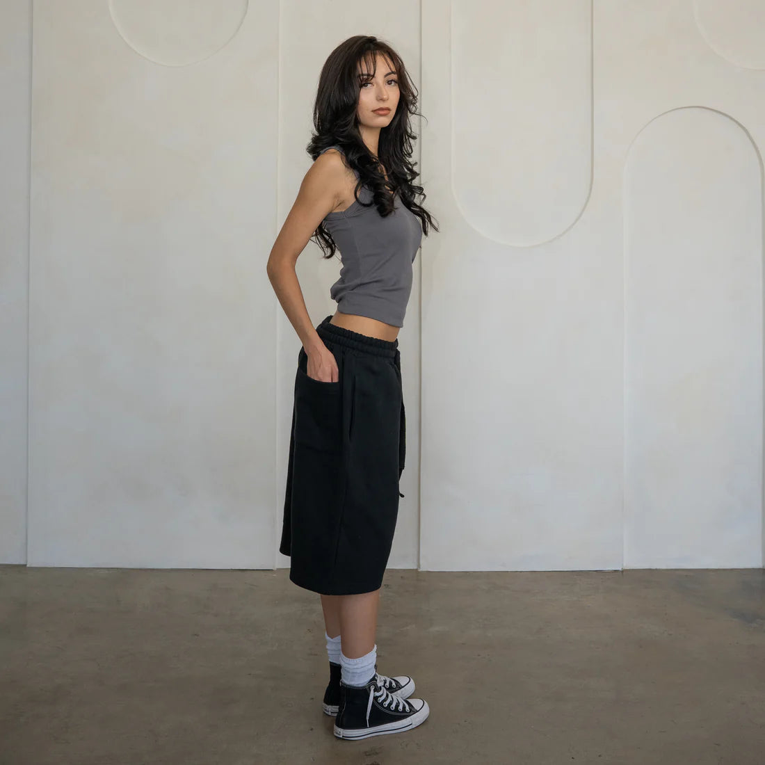 LucidBlanks Heather Grey Baggy Sweatshorts