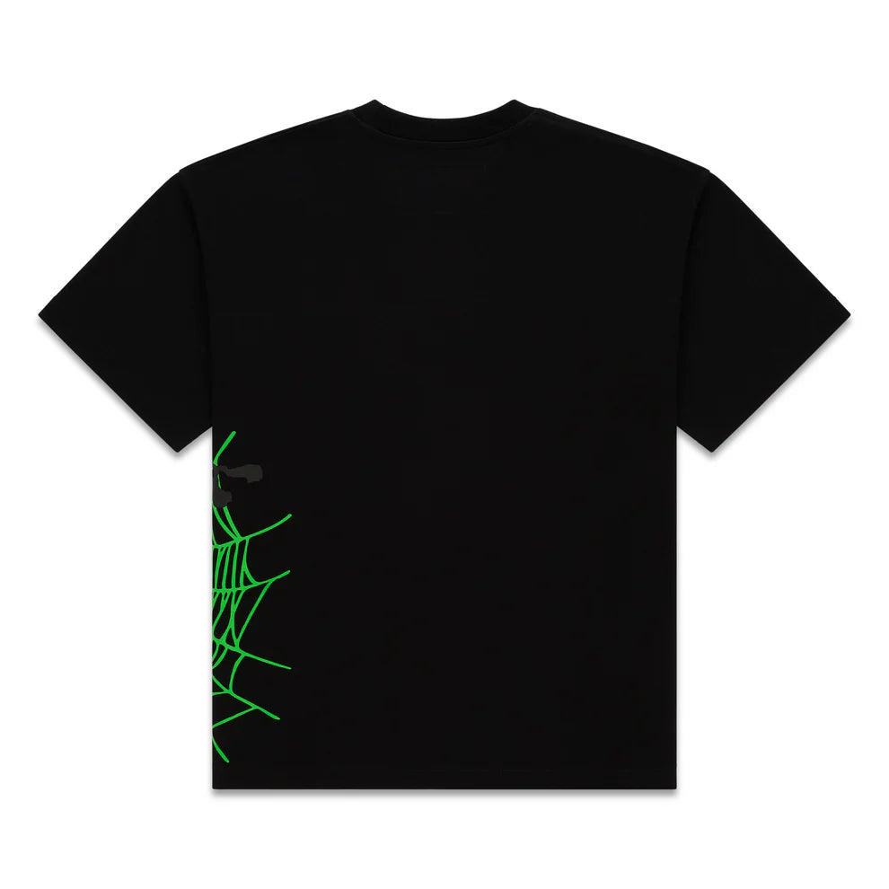 Sp5der Black Green Heavy Web T-Shirt