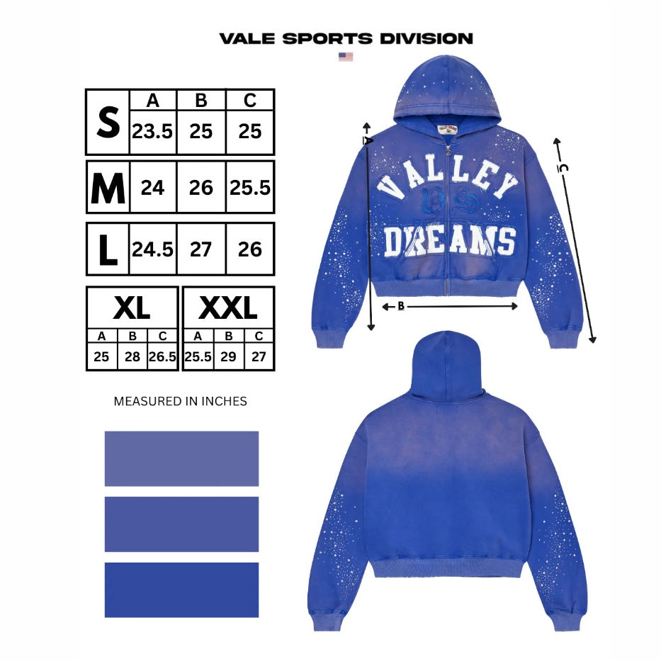 Vale Sapphire Classico Zip Hoodie