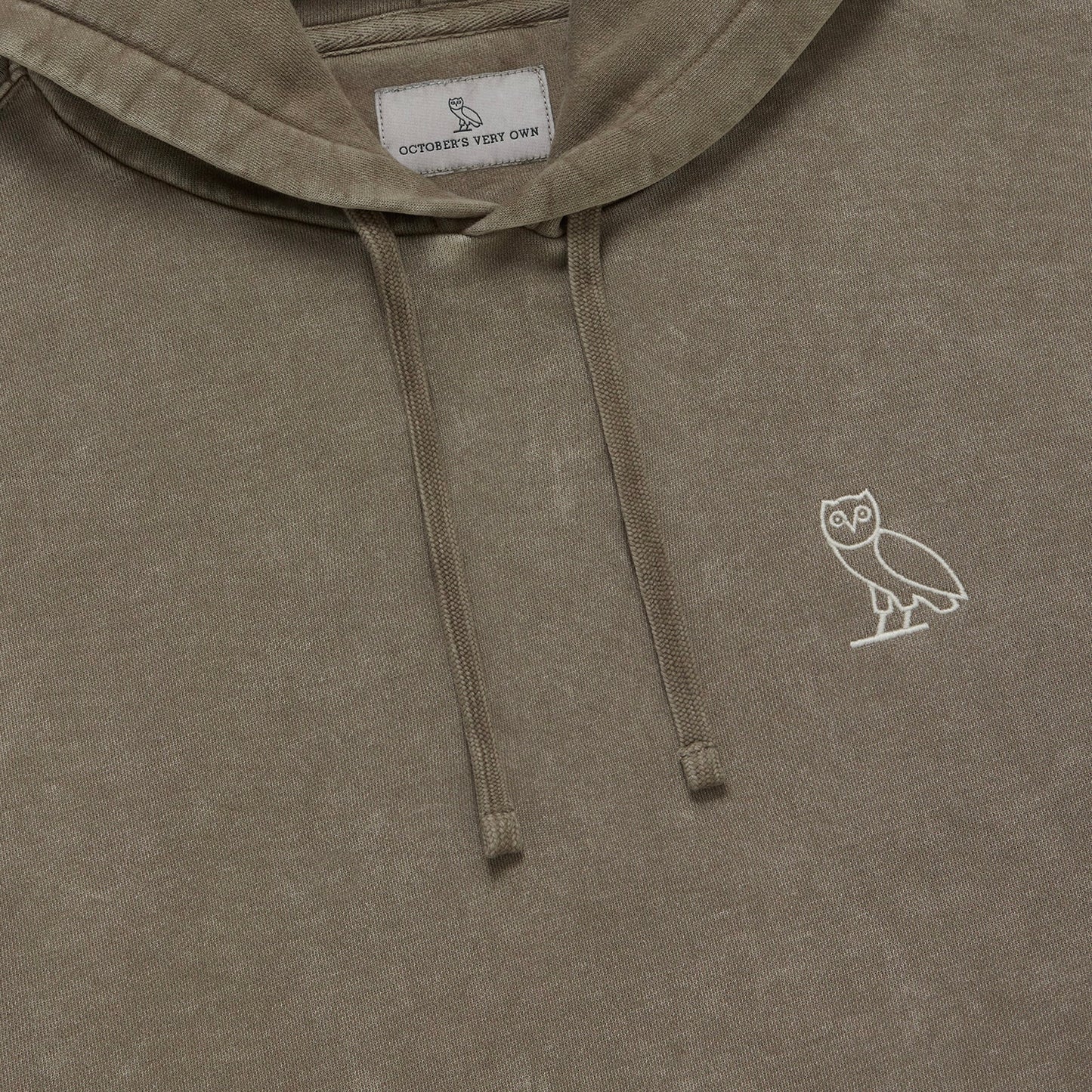 OVO Washed Brown Hoodie Close View 1