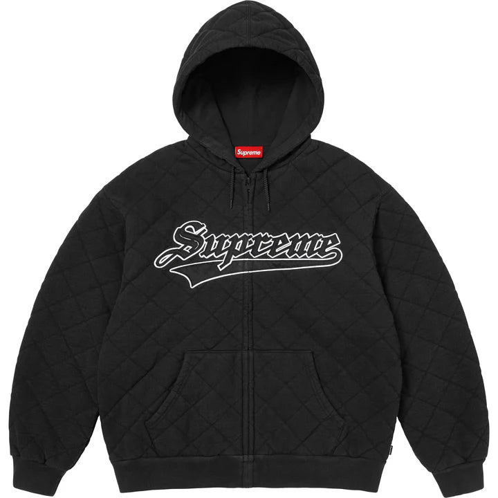 Supreme Black Quilted Zip Hoodie