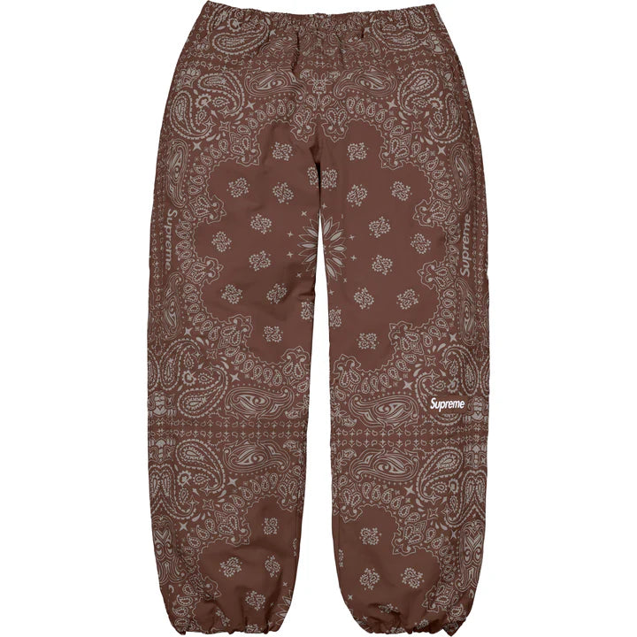Supreme Brown Reflective Bandana Track Pants