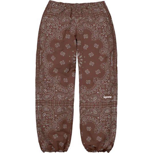 Supreme Brown Reflective Bandana Track Pants