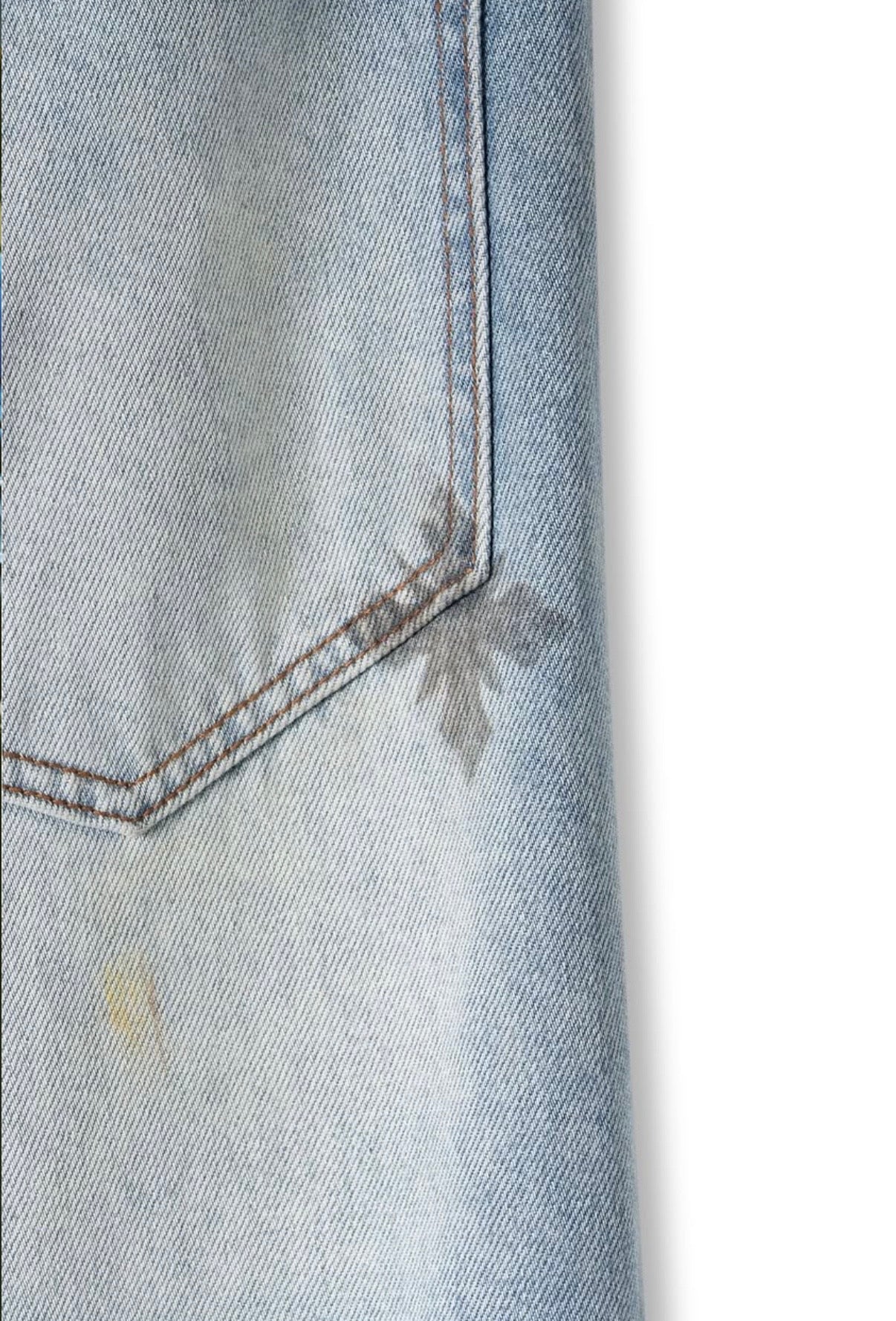 We Are Righteous Blue Dirty Denim Pants