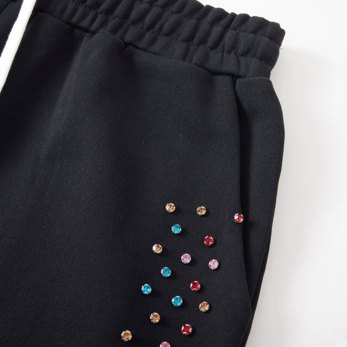 AZVA Black Crystal Cactus Shorts