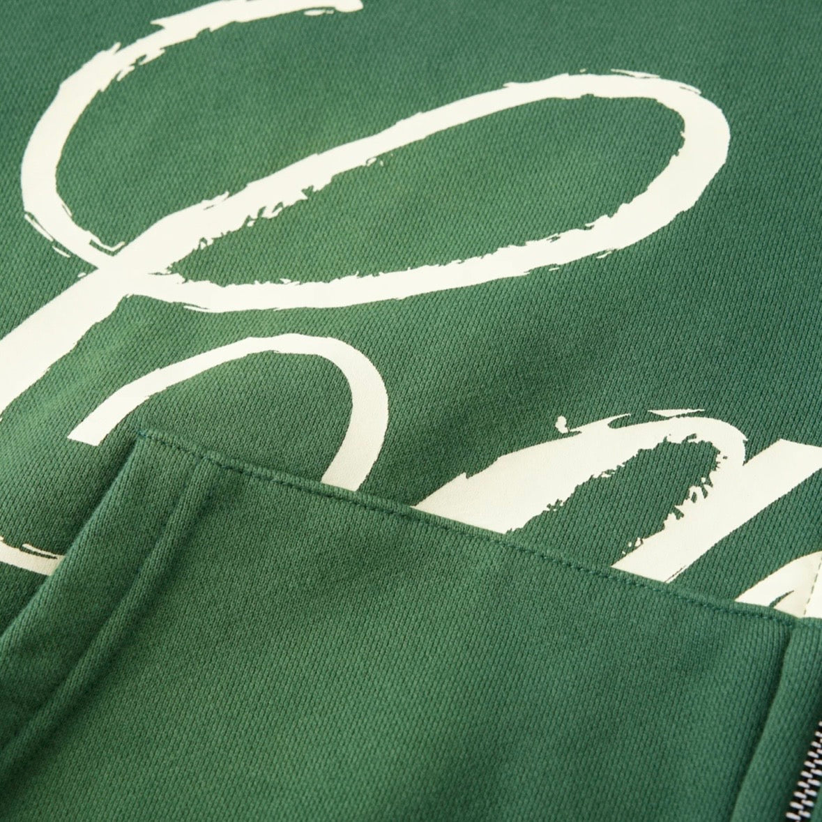 AZVA Green Hidden Crystal Zip Hoodie