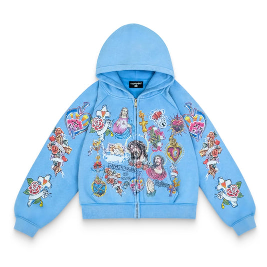 We Are Righteous Blue Risen King Zip Hoodie