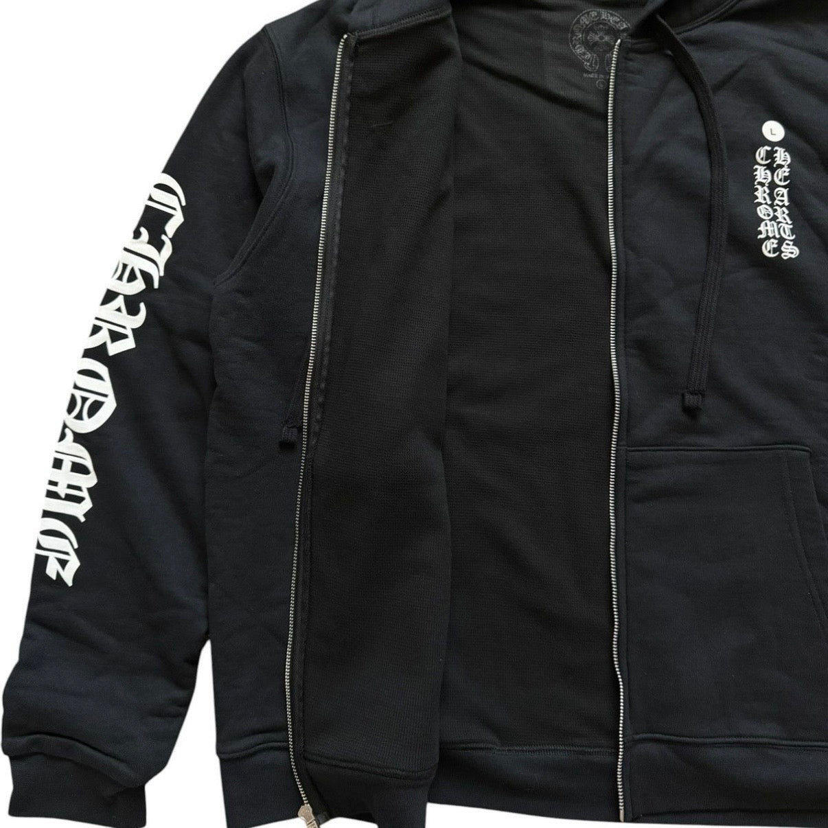 Chrome Hearts Vertical Logo Thermal Lined Zip Hoodie