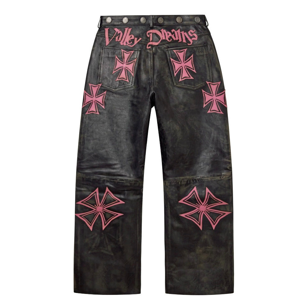 Vale Bubble Gum Leather Croxxx Pants