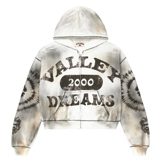 Vale Ash Grey Spiral Zip Hoodie