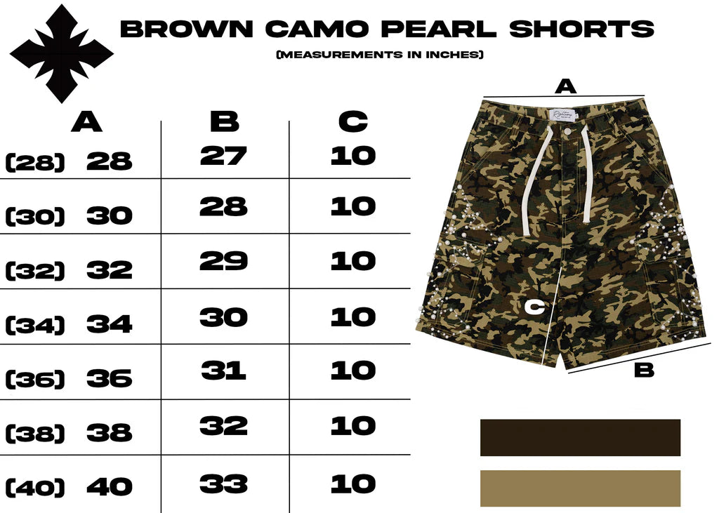 We Are Righteous Brown Camo Pearl Cargo Shorts