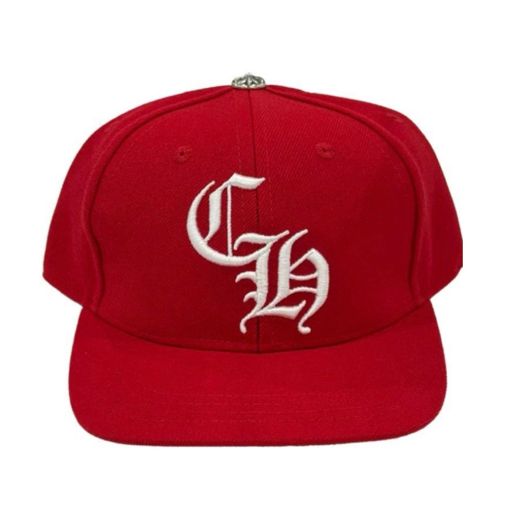 Chrome Hearts Red White 6 Panel Snapback Hat