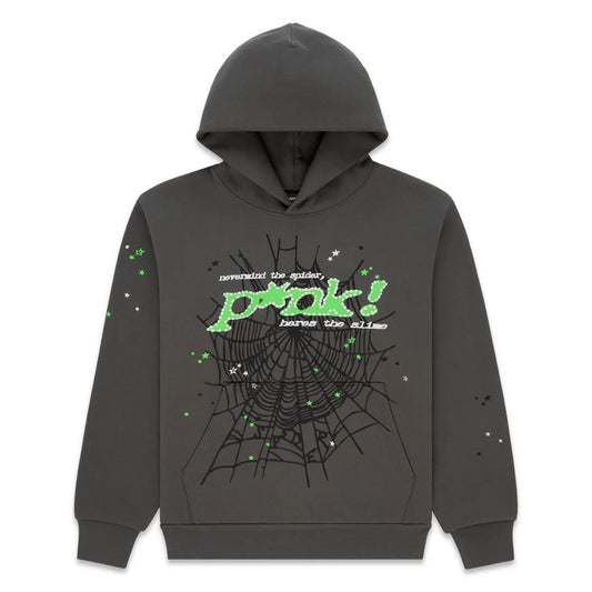 Sp5der Slate Grey Punk V2 Hoodie
